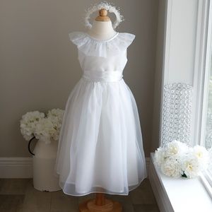 Strasburg Dress Heirloom White Organza Size 5 Flower Girl Special Occasion